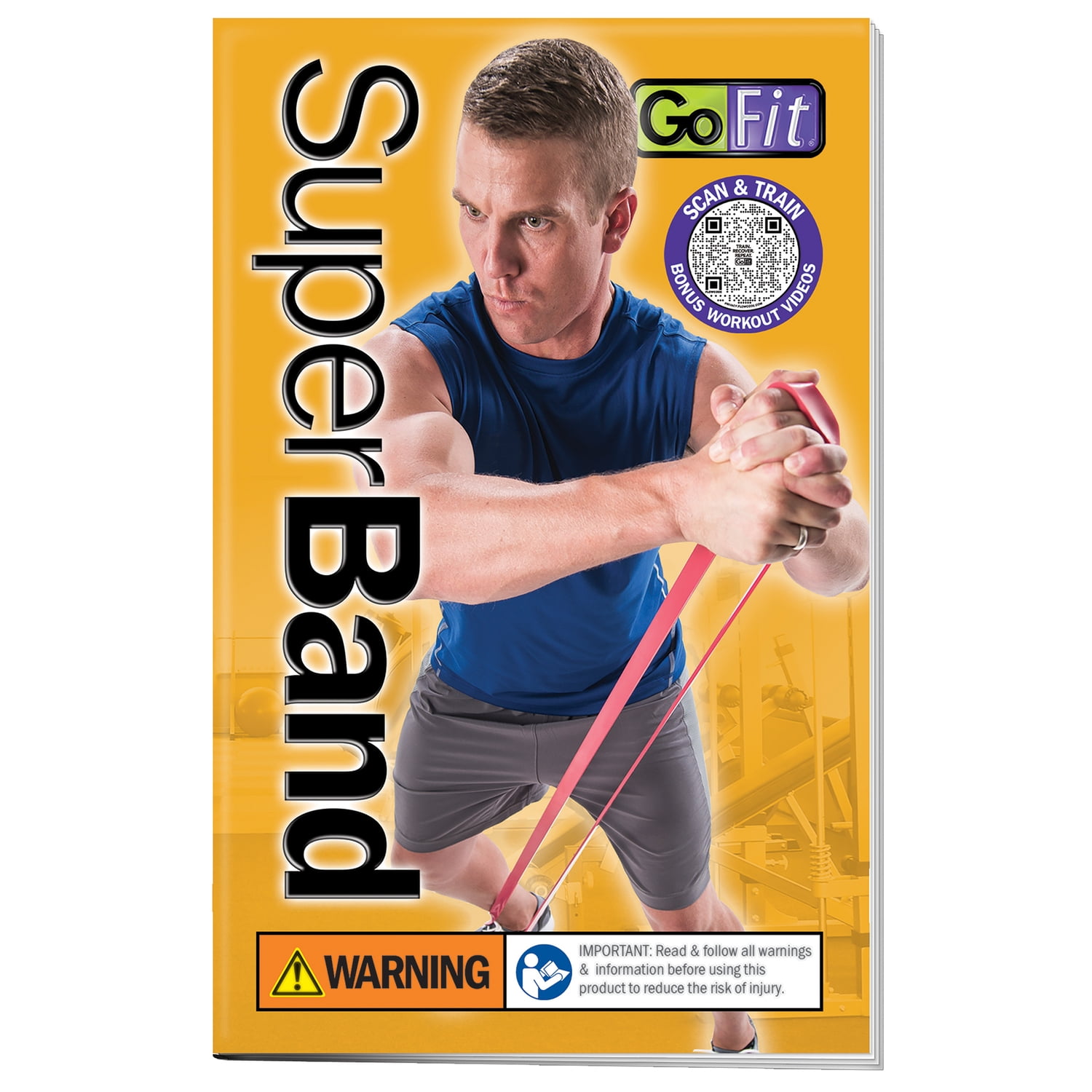 GoFit Super Band, 50 lbs. to 120 lbs. Resistance, Blue, GF-PSB1.5