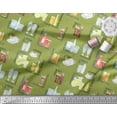 thumbnail image 3 of Soimoi Green Modal Satin Fabric Text & Soft Drinks Party Decor Fabric Printed Yard 42 Inch Wide, 3 of 3