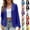 Dark Blue, variant on Women's Long Sleeve Petite Cardigan Jacket Drop Shoulder, Casual Blazer, Business Professional Outfits, Fall Layering Piece, Lightweight Coat for Women Ropa Para Mujer Khaki 2X