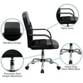 thumbnail image 2 of Mid-Back Black Leather and Mesh Swivel Task Chair with Arms, 2 of 9