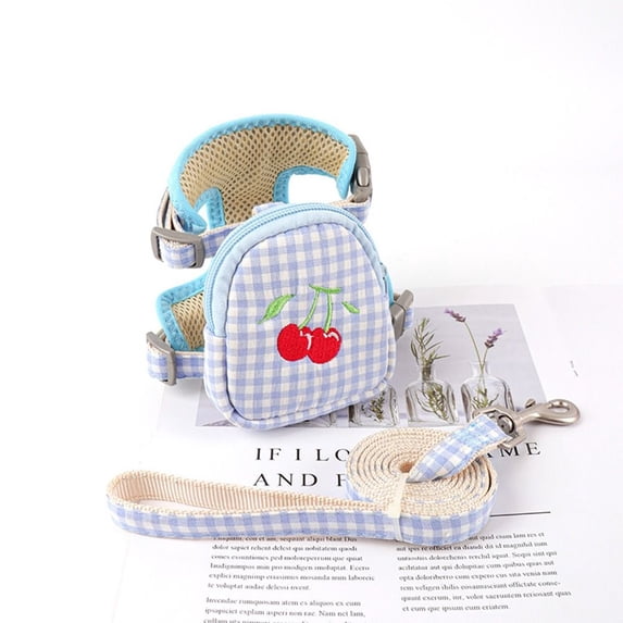 Functional Adjustable Dog Carrier Bag Traction Halter Dog Supplies Outdoor Walking Harness Dog Necklace Cat Backpack Pet Collar Dog Leash Bag S BLUE