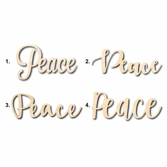 Peace Sign Unfinished Wood Cutout Home Decor DIY Option 4- 18" Wide / 1/8"