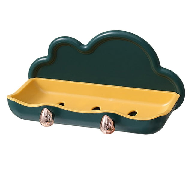 DOLITY Double Layer Soap Box Soap Holder Tray Bathroom Dispensers Multipurpose Creative Green with yellow