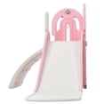 thumbnail image 2 of 4-in-1 Climber and Slide Set, Toddler Slide Set, Freestanding Slide Set with Climber and Basketball Hoop, Playground Climber Slide Playset, for Indoor Outdoor Backyard Playground, Pink, 2 of 7