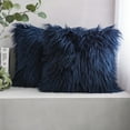 thumbnail image 2 of Holiday Deal Selection Phantoscope Plush Faux Fur Decorative Throw Pillow Cover for Bed and Couch, 20" x 20", Navy Blue, 2 Pack, 2 of 3