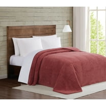 Brooklyn Loom Marshmallow Sherpa Dusty Rose King Blanket 100% Polyester Microfiber Plush,  Solid Casual themed, Adult Bedding, OEKO-TEX Certified