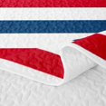 thumbnail image 5 of Erosebridal Nautical Abstract Stripe Quilt King for Girls, Red Navy Patriotic Striped King Coverlet Set, 3pcs, 5 of 7