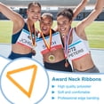 thumbnail image 3 of Uxcell 10 Pcs Polyester Striped Award Neck Ribbons with Snap Clips, Gold, 3 of 7