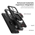 thumbnail image 7 of Compatible for Nokia C210 Case w/Tempered Glass Screen Protector [Military Grade] Ring Car Mount Kickstand Shockproof Hard Phone Case - Black, 7 of 7