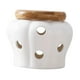 thumbnail image 2 of Recipiente para guardar ajos con forma de calabaza, diseño japonés, con tapa de madera de bambú, ideal para hogar y cocina., 2 of 9