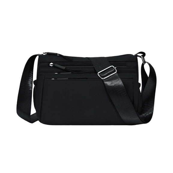 Btomtd Multi-Compartment Crossbody Bags for Women and Men, Lightweight Versatile Commuting Handbag, Large Purse and Shoulder Bag, Black