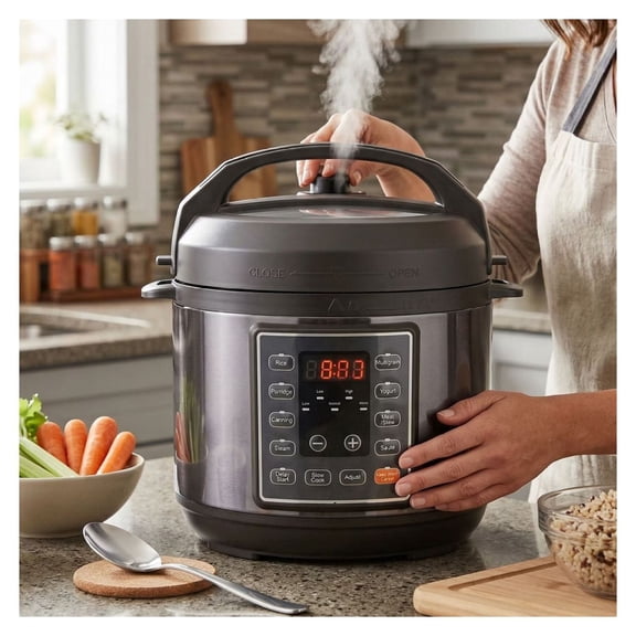 3 Quart Electric Pressure Cooker, Multi-Cooker for Quick Meals, Rice, Beans & Vegetables, Dishwasher Safe