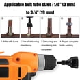 thumbnail image 4 of Deburring External Chamfer Tool with Tungsten Carbide Blade, Deburring Drill Bit Remove Burr Tools Quick Release 1/4-inch Hex Shank Fits for Repairing Damaged Bolts (3mm-20mm), 4 of 5