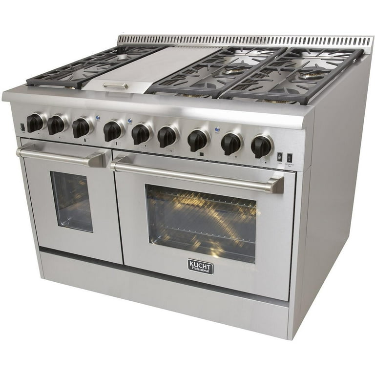 Kucht Professional 48 in. 6.7 cu ft. Natural Gas Range with Red