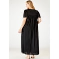 thumbnail image 3 of Only Necessities Women's Plus Size Long Silky Lace-Trim Gown Pajamas, 3 of 5