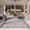 thumbnail image 3 of SAFAVIEH Courtyard Yvette Floral Indoor/Outdoor Area Rug, 6'7" x 6'7" Square, Blue/Natural, 3 of 10