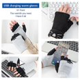 thumbnail image 5 of Guantes sin dedos de otoño para hombre y mujer, portátiles, resistentes al viento, con calefacción eléctrica, lavables a mano, protectores de manos, color azul, 5 of 5