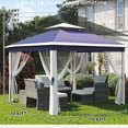 thumbnail image 6 of Garvee 10.82 x 10.82' Pop-Up Gazebo Tent, Adjustable Height with Mosquito Netting, Blue, 6 of 7