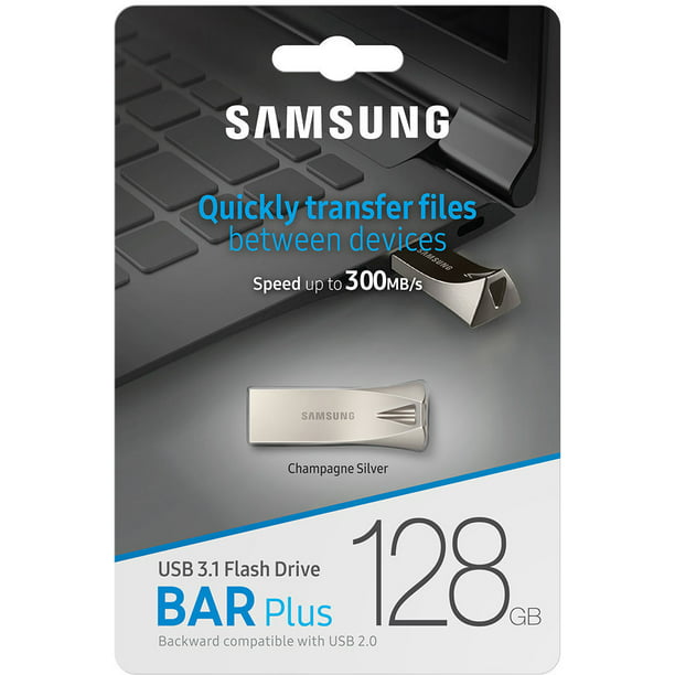 SAMSUNG 128GB BAR Plus (Metal) USB 3.1 Flash Drive, Speed Up to (MUF-128BE3/AM) - Walmart.com
