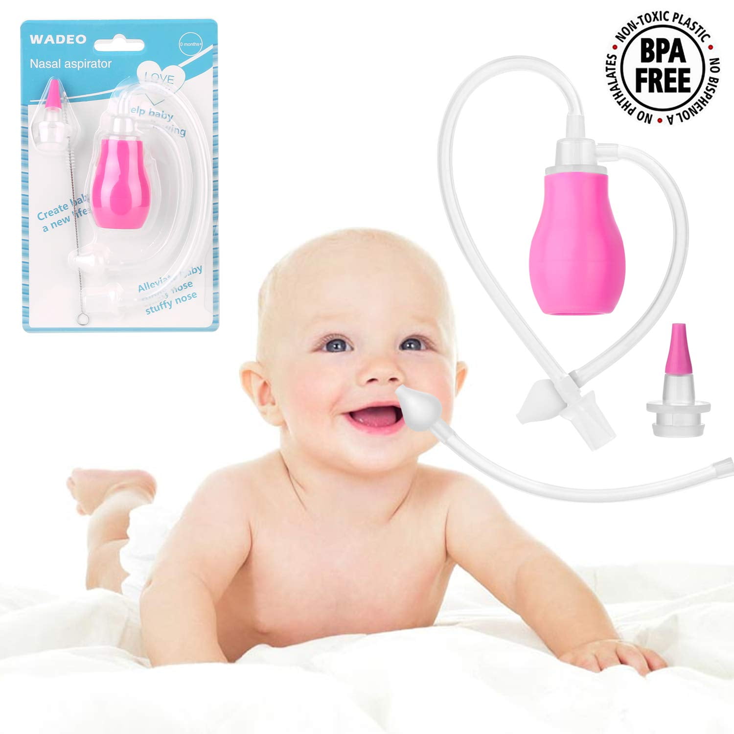 Baby Nasal Aspirator WADEO Nasal Aspirator for Sinus Congestion Relief