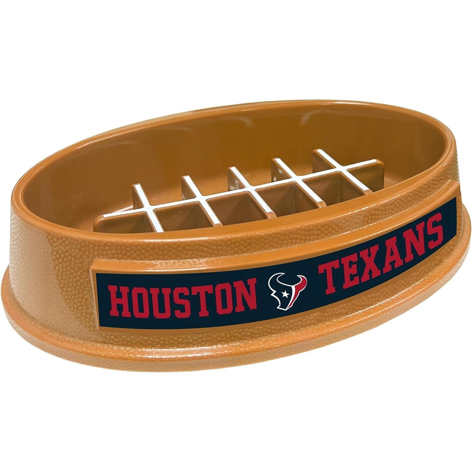 Pets First NFL Houston Texans Super-Bowl Slow Feeder Bowl for Dogs and Cats, Football Design for Healthy Digestion, Non-Slip, for Large & Small Pet