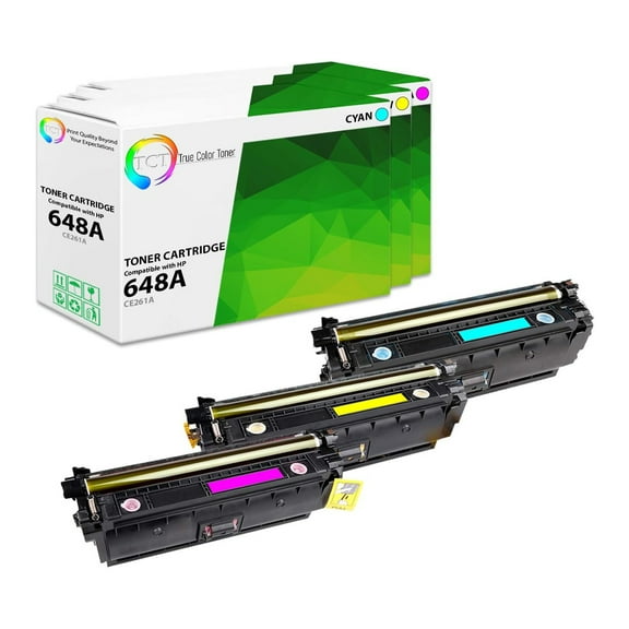 TCT 648A Color Toner Cartridge 3 Pack - Premium Compatible Replacement for 648A