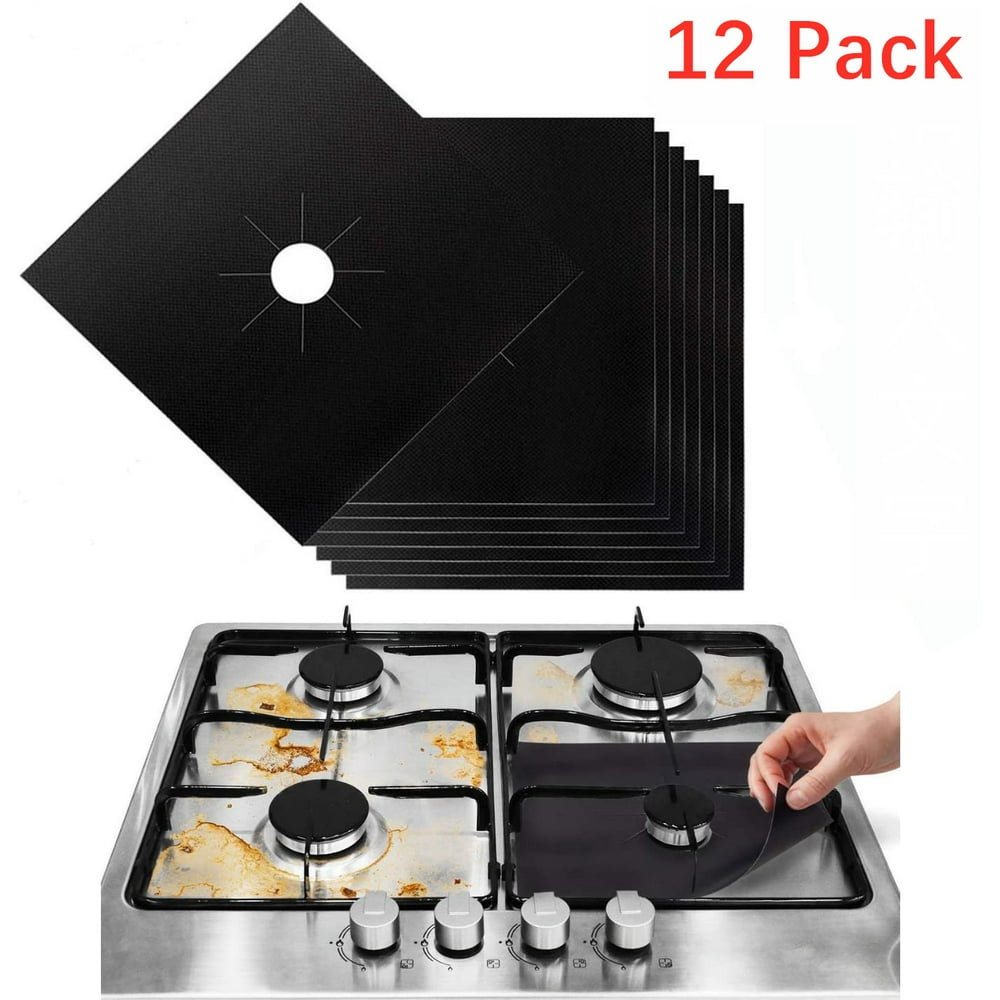 12 Pack Stove Burner Covers, 0.2 MM Double Thickness Gas Stove Burner