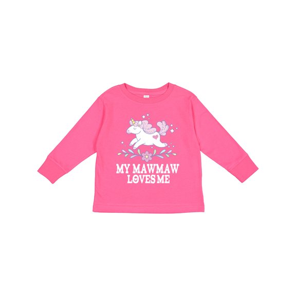 Inktastic Mawmaw Loves Me Girls Grandchild Unicorn Girls Long Sleeve Toddler T-Shirt