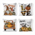 thumbnail image 1 of Funda de Almohada de Halloween JAMW 18x18 4 Piezas Calabaza de Terciopelo Decoración, 1 of 5