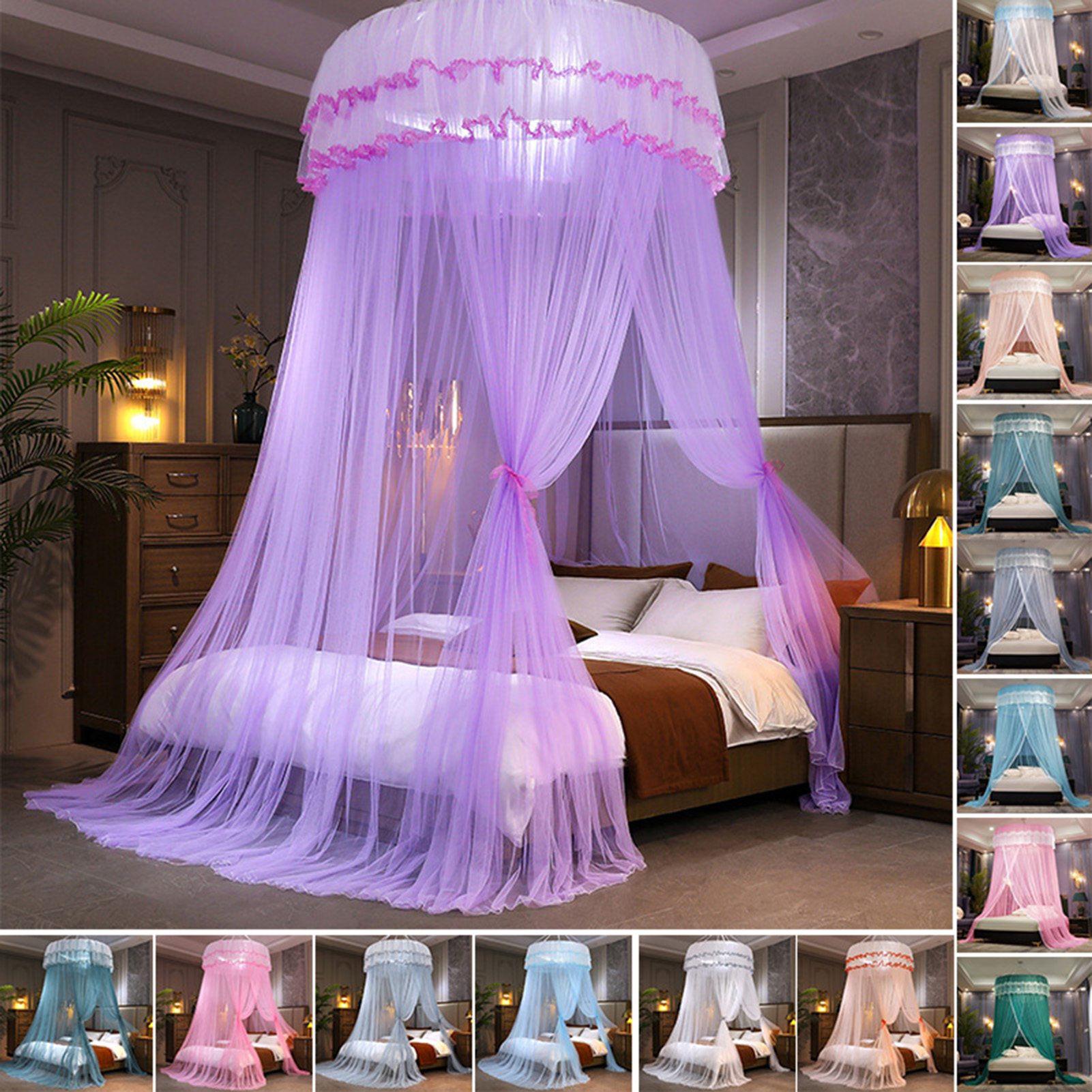 UDIYO Hanging Mosquito Net Top Hook Encrypted Mesh Lace Patchwork