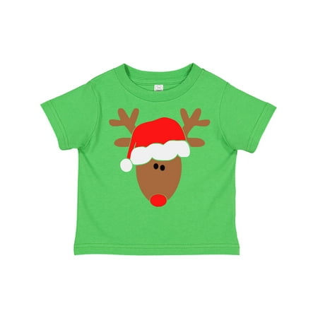 

Inktastic Christmas Cute Reindeer in Santa Hat Gift Toddler Boy or Toddler Girl T-Shirt