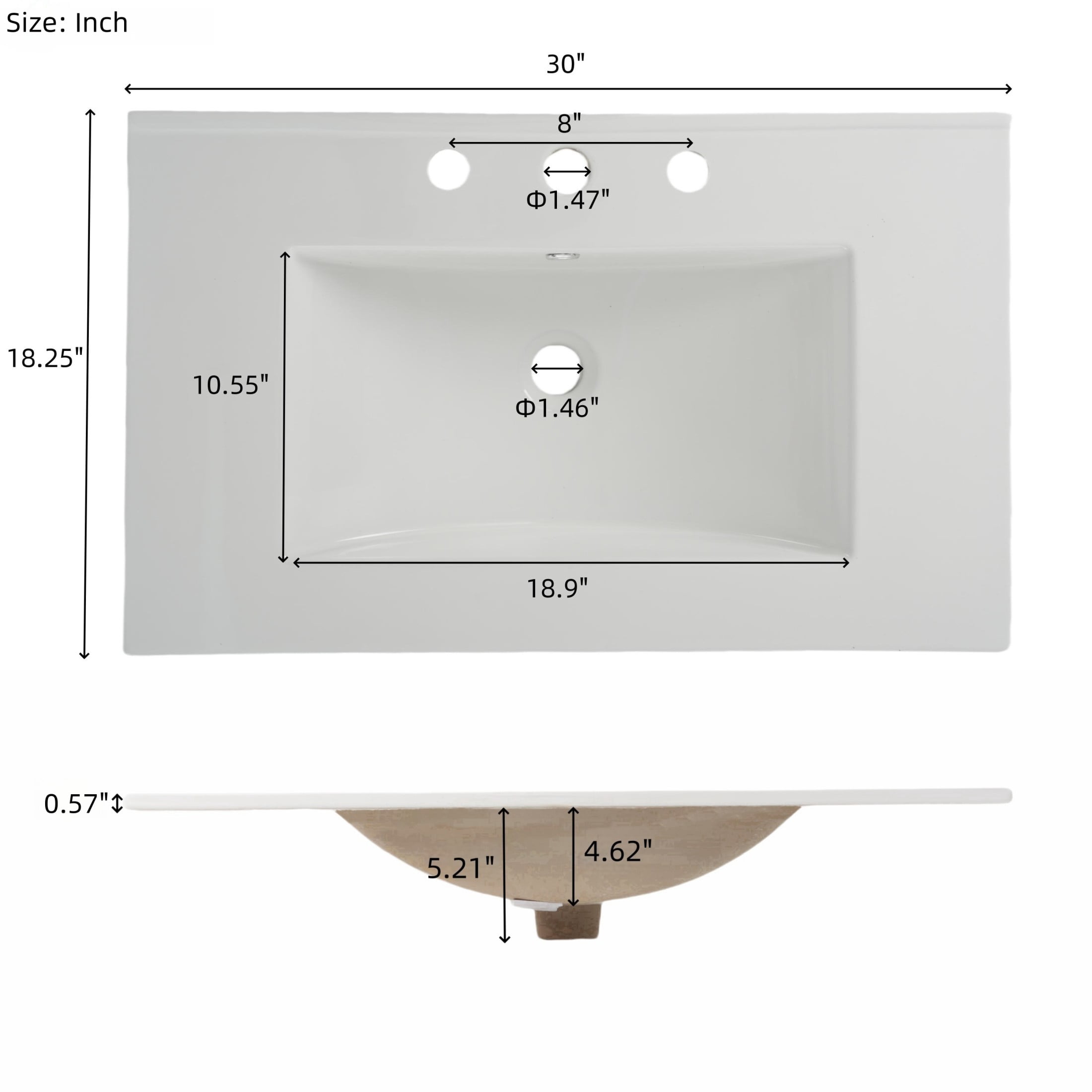 Christopher Knight Home 30" Bathroom Vanity with Ceramic Sink, Blurred Glass Doors, Wood Frame, Black