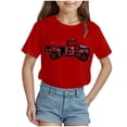 thumbnail image 1 of Akiihool T-Shirts Mignons pour Adolescentes Ensemble de T-Shirts pour Fille T-Shirts à Motif de Lettres Manches Courtes Col Rond T-Shirt d'Été (Rouge, 9-10 Ans), 1 of 4