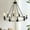 Matte Black,White Oak#2, variant on Dining Room Light (Same as W134065438/L1001) 32" Black White Industrial 5-Light Pendant Chandelier, Modern Metal Cage Design, Adjustable Hanging Light for Dining Room, Kitchen, Living Room (No Bulbs)