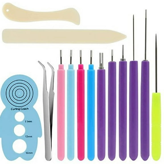 CCOCC 14Pcs Quilling Kit,Complete Paper Quilling Tool Set Paper Quilling Tools,User-Friendly Slotted Kit,Style 1
