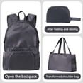 thumbnail image 3 of MMJ Travel Backpack 3 in 1 Packable Tote Bag Foldable Compact Waterproof Lightweight for Commute Hiking Camping, 3 of 4
