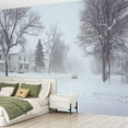 thumbnail image 2 of Peel and Stick Wallpaper Winter Snow Storm Scene Residential street Modern Art Wall Mural Decor Self Adhesive and Removable 69in x 98in, 2 of 8