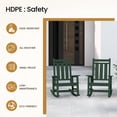 thumbnail image 5 of KINGYES Outdoor Rocking Chair Set of 2 HDPE All Weather Patio Rocker for Garden Lawn, Green, 5 of 8