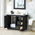thumbnail image 4 of Gazsi 42" Wood Vanity in Black Oak with Composite Stone Top without Mirror, 4 of 14