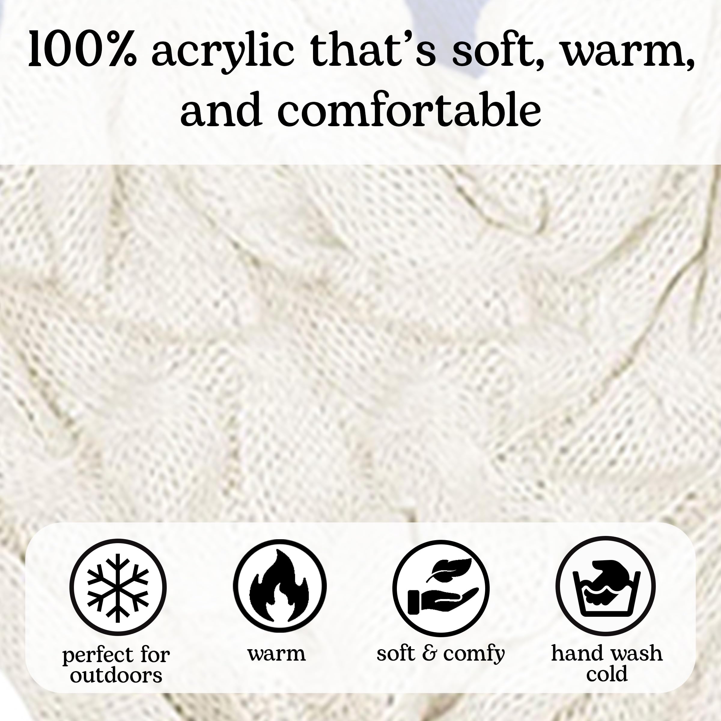 Funky Junque Slouchy Beanie for Women – Warm Winter Hat, Soft Chunky Cable Knit Oversized Slouch Beanies for Cold Weather, Cozy Stylish Fashion Hats - Ivory