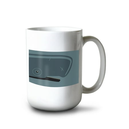 

15 fl oz Ceramic Mug Moby the Whale Geometric Contour Dishwasher & Microwave Safe