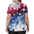 thumbnail image 4 of 4th of July Scrub Tops for Women Stretchy V-neck Short Sleeve Red White and Blue Sequin Printed Scrubs 2026 US 250th Anniversary New Medical Plus Size Scrub T Shirts, 4 of 5