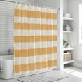 thumbnail image 6 of Burnt Orange Striped Shower Curtain, Waterproof Shower Curtains for Bathroom, Farmhouse Vintage Stripes Washable Fabric Bathtub Curtain Set Bath Decor with 12 Hooks Extra Long 72"x96", 6 of 8