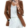 thumbnail image 2 of Fouhkni Womens Corduroy Blazers Long Sleeve Suit Jackets Lapel Casual Work Office Cardigan Coat, 2 of 6