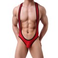 thumbnail image 1 of VISgogo Lencería sexy para hombres, Body Split Temptation Decoración hueca Color Block Ropa de verano VISgogo moda, 1 of 9