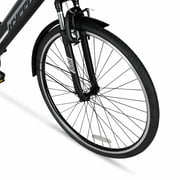 Hyper Bicycles 36V 700C Electric Commuter E-Bike, Adult Ages 13+, Pedal-Assist, 250W Motor, Black