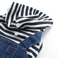 thumbnail image 5 of erfcxs Striped Denim Suspender Jumpsuit Pet Outfit With Adjustable Straps Cute Overall Style For Small To Medium Dogs Cats, 5 of 9