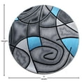thumbnail image 5 of Masada Rugs Modern Contemporary Round Area Rug, Blue Grey Black (5 Feet X 5 Feet) Round, 5 of 7