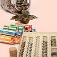Coin Counter Sorter Money Tray Bundled with 64 Coin Roll Wrappers