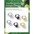 thumbnail image 5 of Bestyle Sport Ball Dangle Earrings for Women, 3D Baseball Drop Earrings Stainless Steel Hoop Earring for Men Trendy Jewelry Gift, 5 of 8